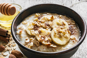 Close-up of a bowl of oatmeal